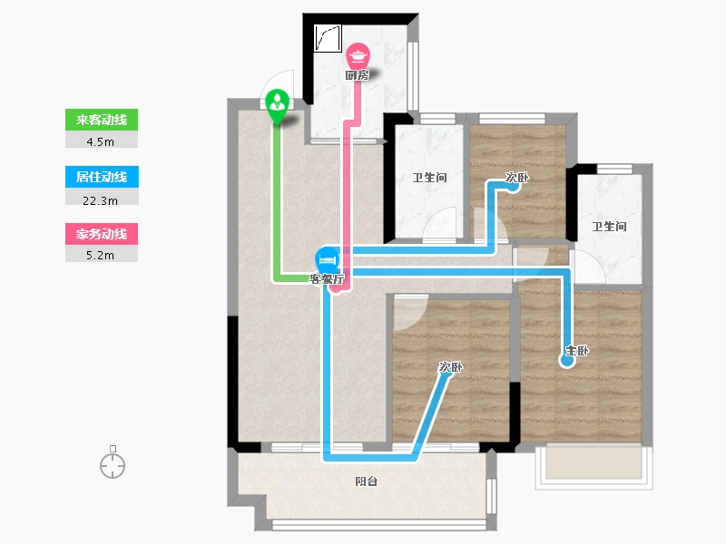 贵州省-贵阳市-海伦堡-80.00-户型库-动静线