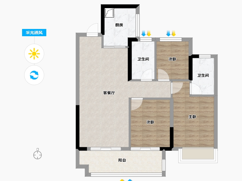 贵州省-贵阳市-海伦堡-80.00-户型库-采光通风