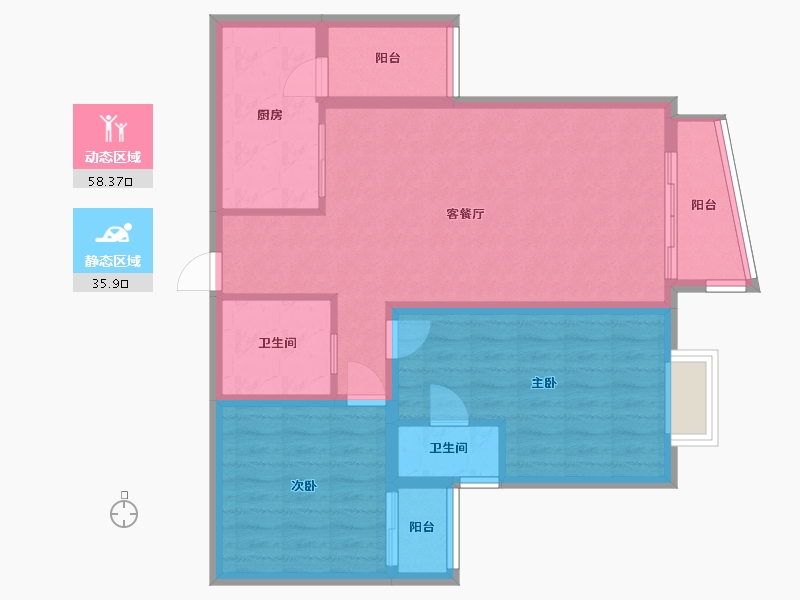 上海-上海市-中远两湾城-95.00-户型库-动静分区