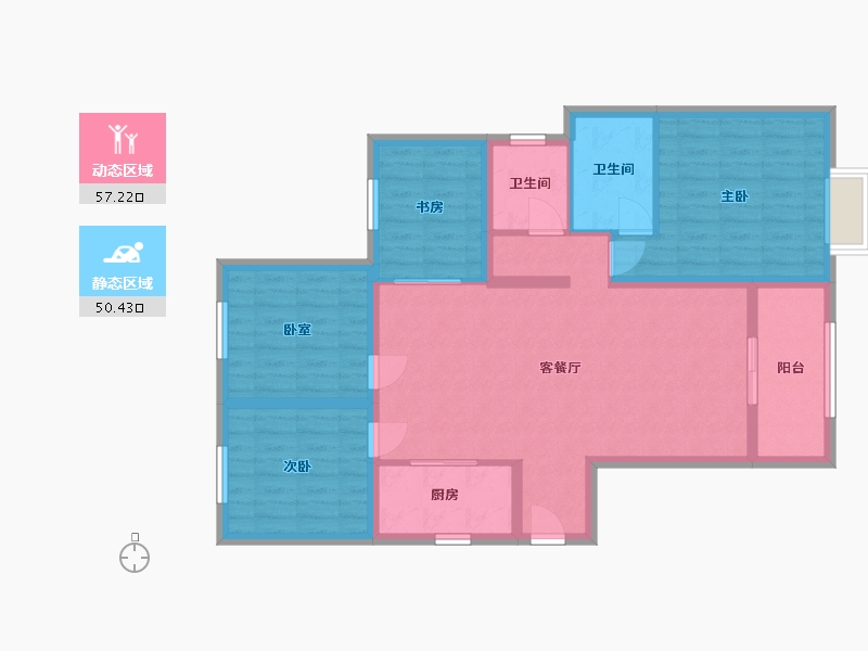 福建省-泉州市-世茂御龙府-79.80-户型库-动静分区