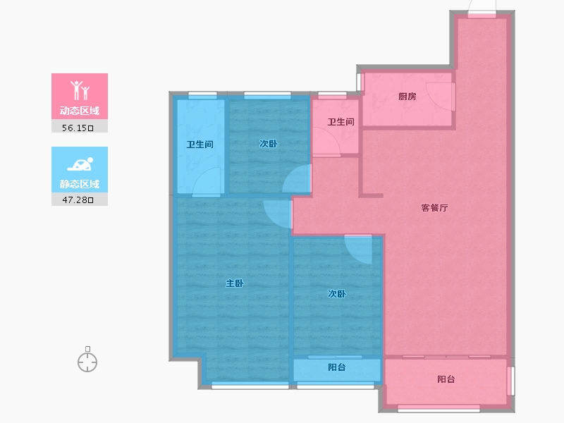 河南省-郑州市-亚星双河居-94.73-户型库-动静分区