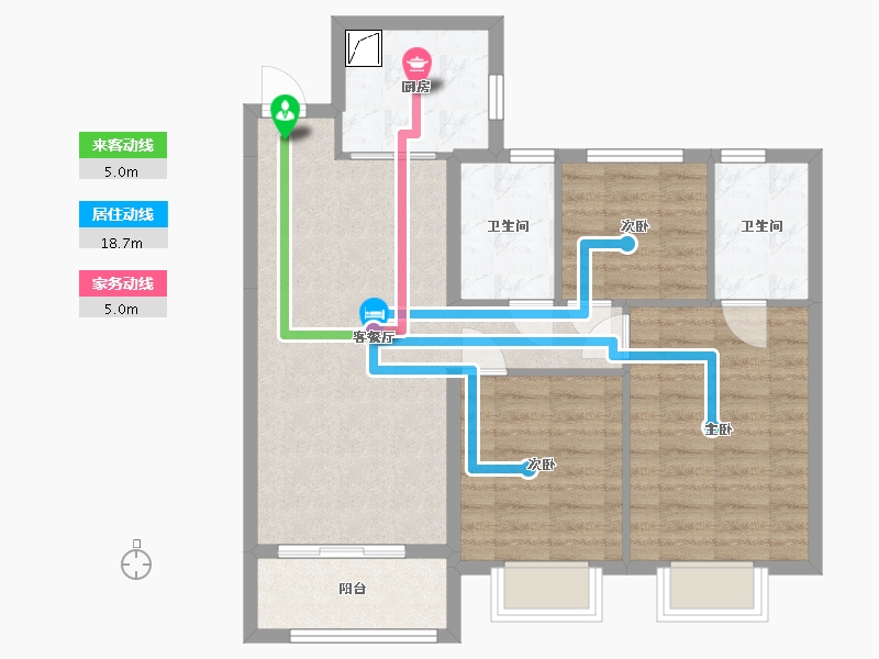 江苏省-南京市-仁恒城市星徽-96.00-户型库-动静线