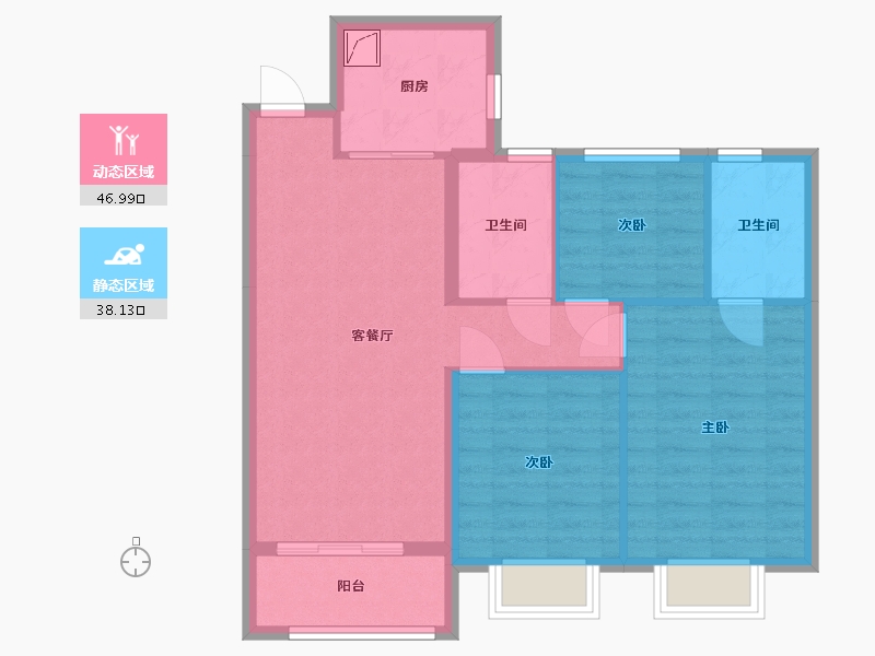 江苏省-南京市-仁恒城市星徽-96.00-户型库-动静分区