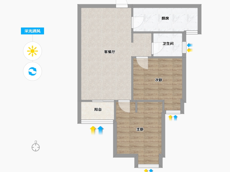 湖北省-武汉市-汇悦天地三期-80.00-户型库-采光通风