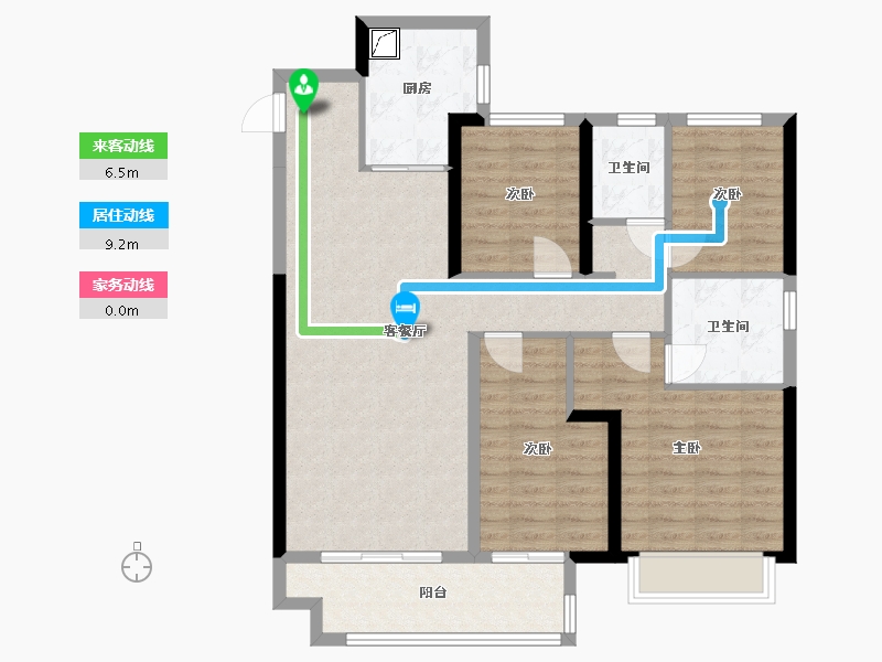 四川省-成都市-海伦堡玖悦府-105.00-户型库-动静线