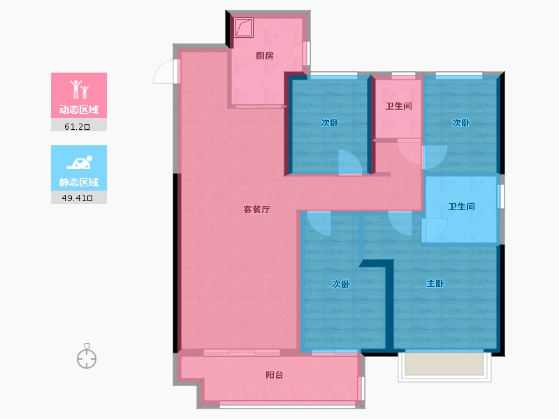 四川省-成都市-海伦堡玖悦府-105.00-户型库-动静分区