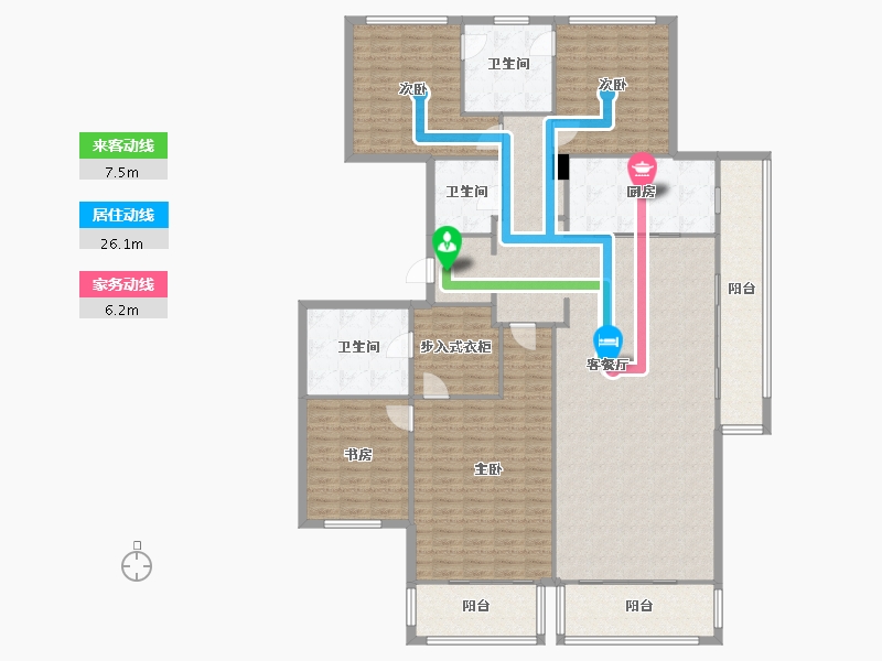 浙江省-杭州市-远洋西溪公馆-200.00-户型库-动静线