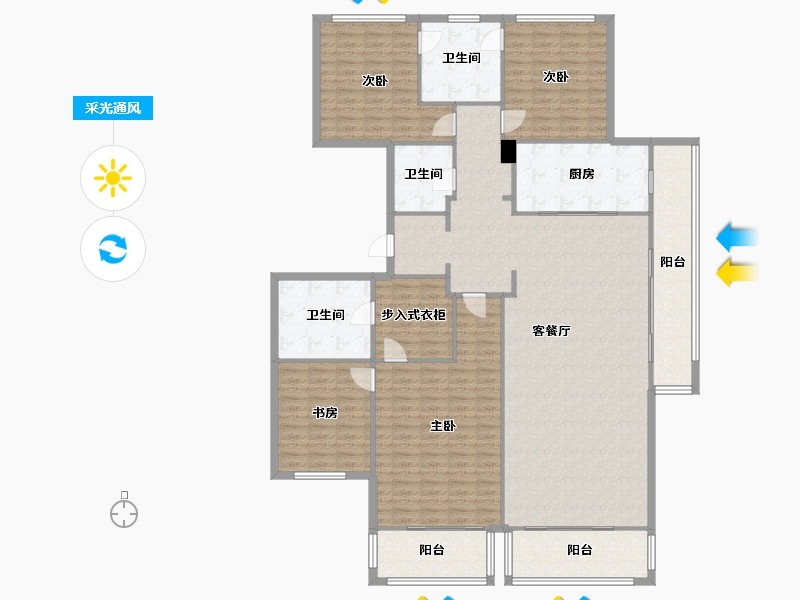 浙江省-杭州市-远洋西溪公馆-200.00-户型库-采光通风