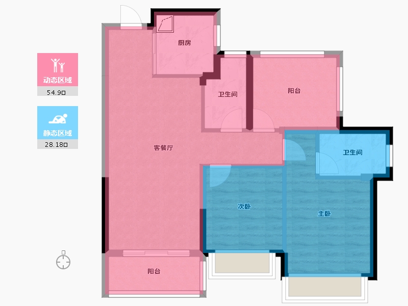 广西壮族自治区-柳州市-龙光玖龙府观山苑-78.00-户型库-动静分区