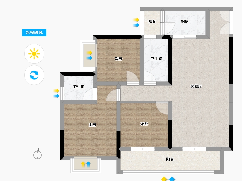 四川省-广安市-学府中央-89.00-户型库-采光通风