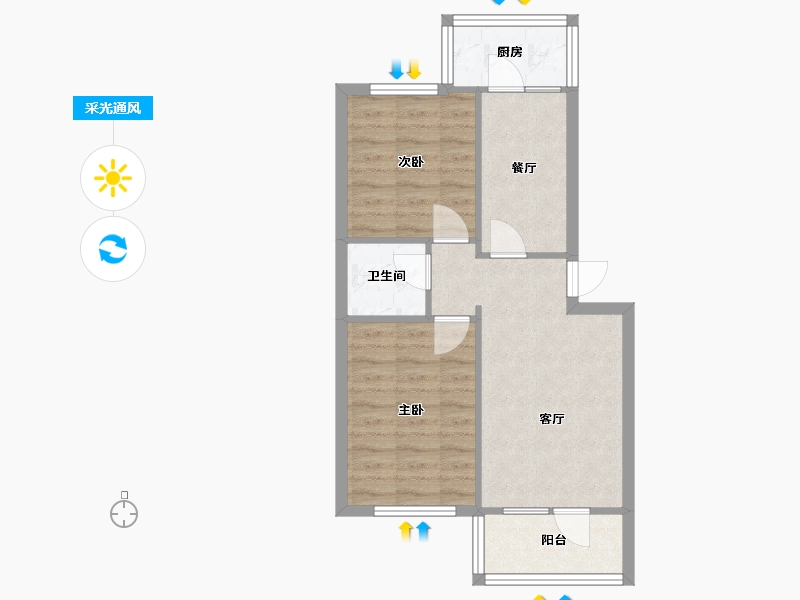 天津-天津市-光明里-54.30-户型库-采光通风