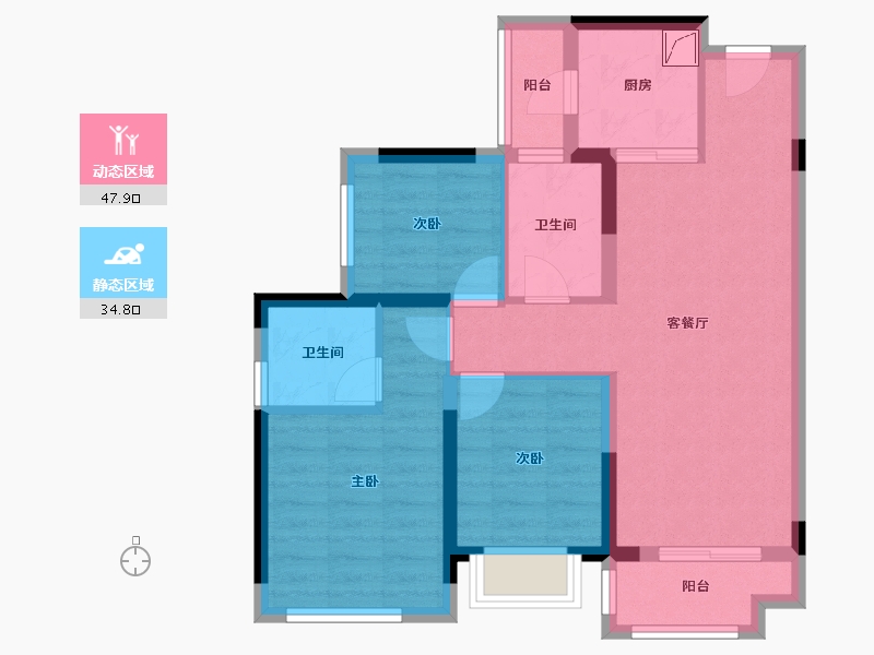 四川省-成都市-锦官印悦-77.00-户型库-动静分区