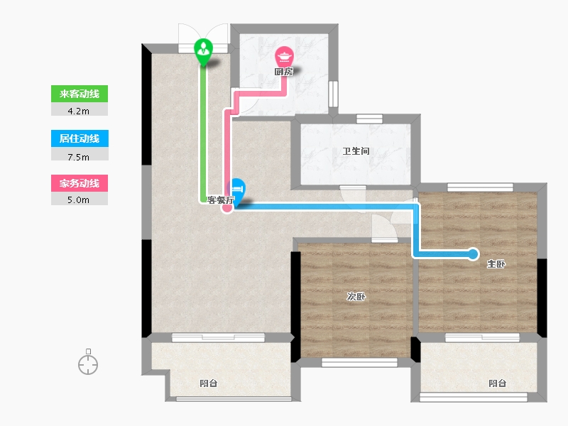 浙江省-衢州市-招贤里-70.00-户型库-动静线