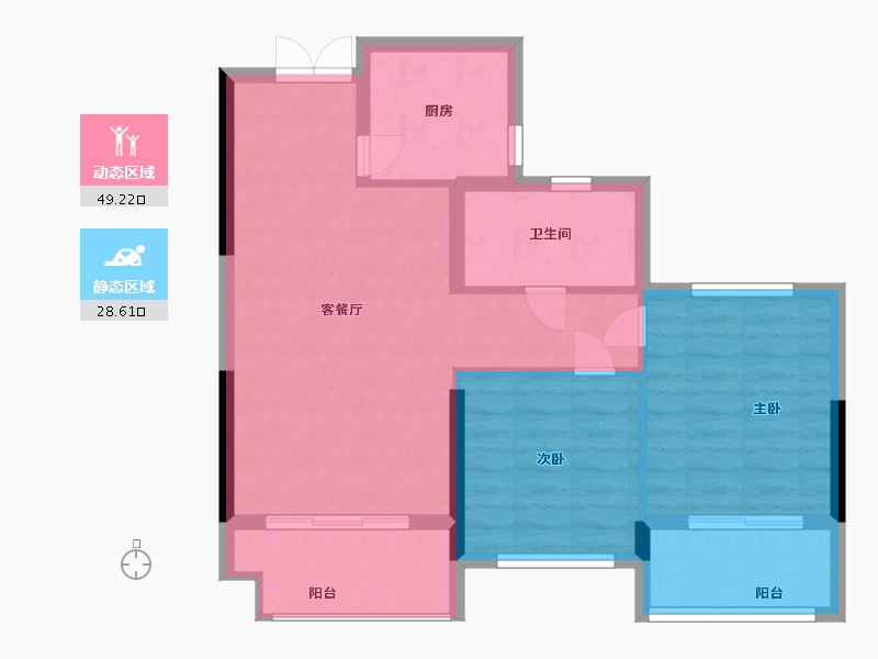 浙江省-衢州市-招贤里-70.00-户型库-动静分区