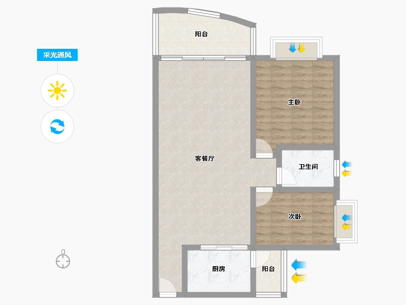 广东省-深圳市-宏发雍景城-66.00-户型库-采光通风