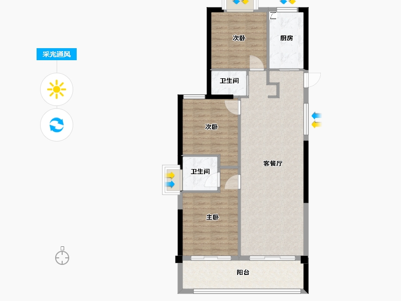 福建省-宁德市-天行梦龙苑-89.00-户型库-采光通风