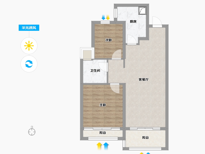 上海-上海市-招商虹桥公馆-63.00-户型库-采光通风