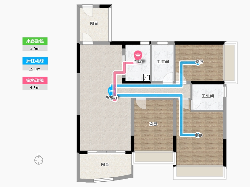 广东省-肇庆市-碧桂园豪布斯卡-103.90-户型库-动静线