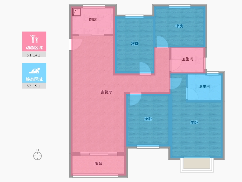 江苏省-盐城市-通银天御-99.00-户型库-动静分区