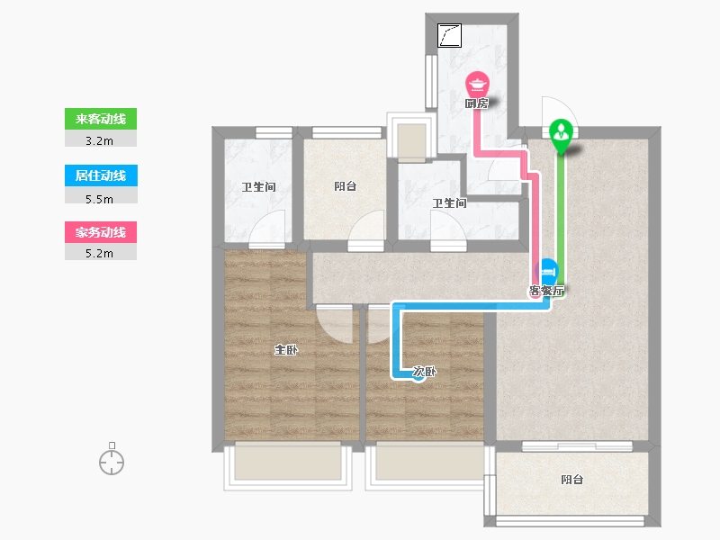 广东省-广州市-明玥晨光-64.70-户型库-动静线