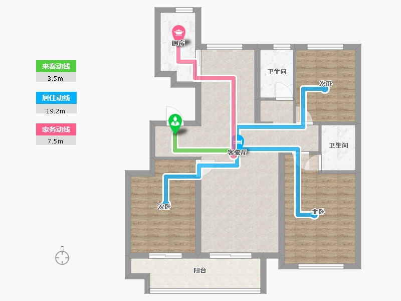 山东省-烟台市-恒盛花园-104.00-户型库-动静线