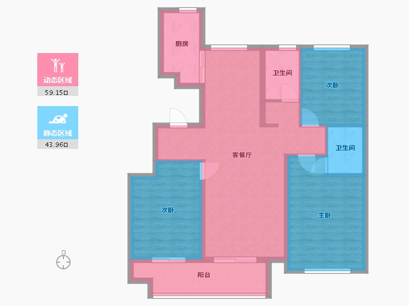 山东省-烟台市-恒盛花园-104.00-户型库-动静分区