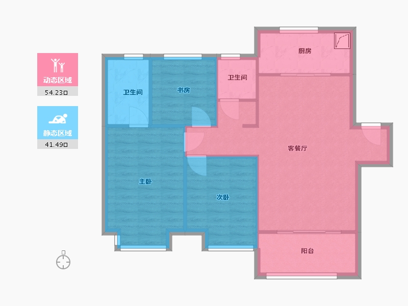 山东省-济南市-中建蔚蓝之城-87.00-户型库-动静分区