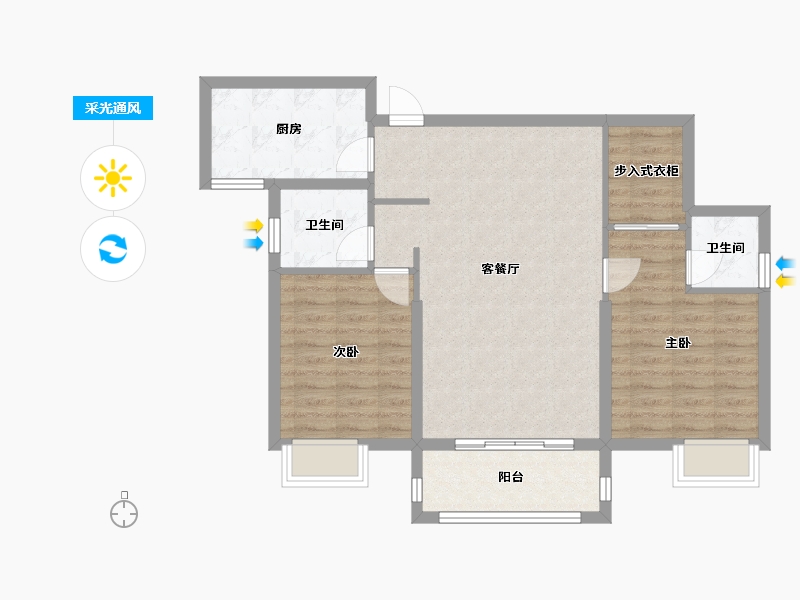 湖南省-湘潭市-吉润华府-82.30-户型库-采光通风