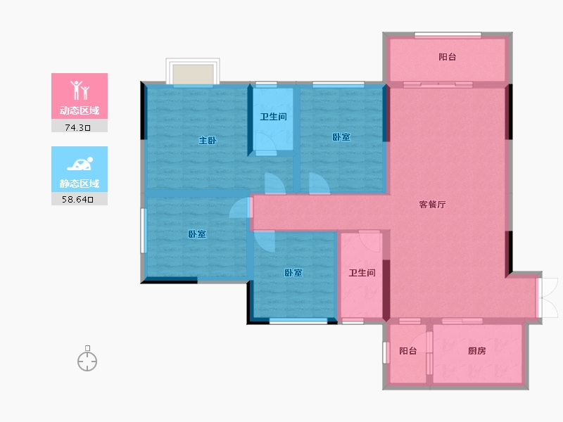 贵州省-黔东南苗族侗族自治州-恒丰·中央城-133.00-户型库-动静分区