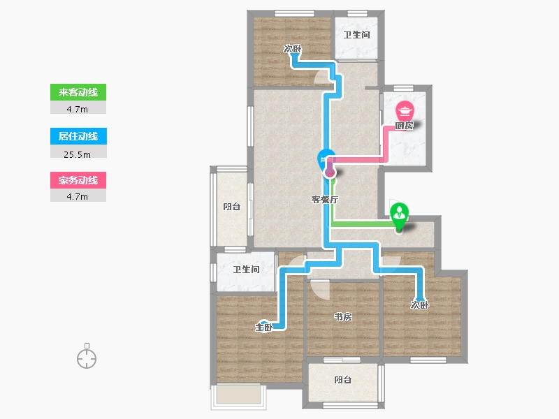 江苏省-宿迁市-东方红郡-106.00-户型库-动静线