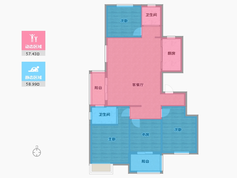 江苏省-宿迁市-东方红郡-106.00-户型库-动静分区