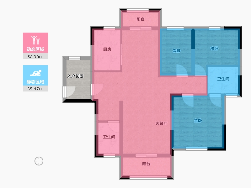 湖南省-长沙市-宏聚·地中海-88.00-户型库-动静分区