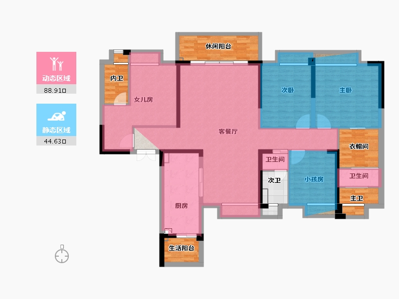 湖南省-长沙市-碧桂园月湖湾-152.75-户型库-动静分区