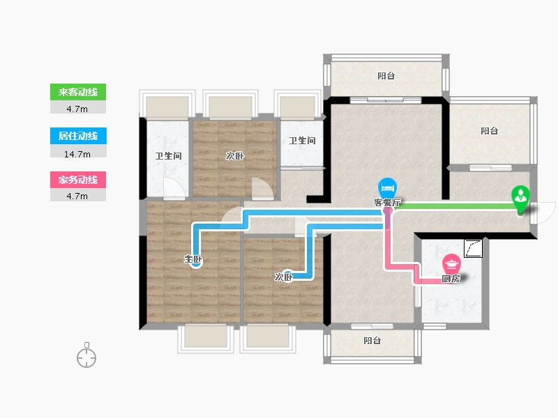 湖南省-湘潭市-碧桂园天玺-99.00-户型库-动静线