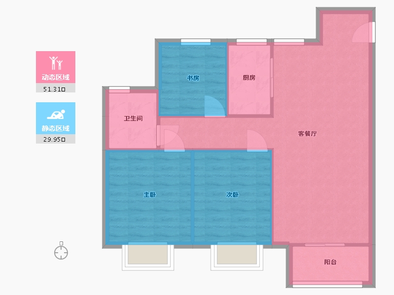 天津-天津市-金科博翠湾-89.00-户型库-动静分区