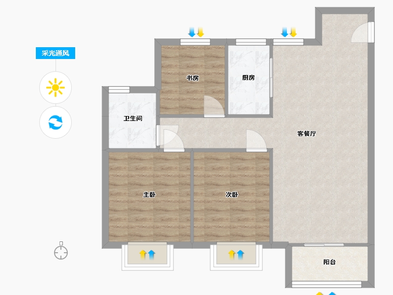 天津-天津市-金科博翠湾-89.00-户型库-采光通风