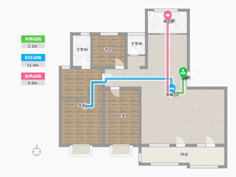 山东省-烟台市-中国铁建国际城-130.00-户型库-动静线