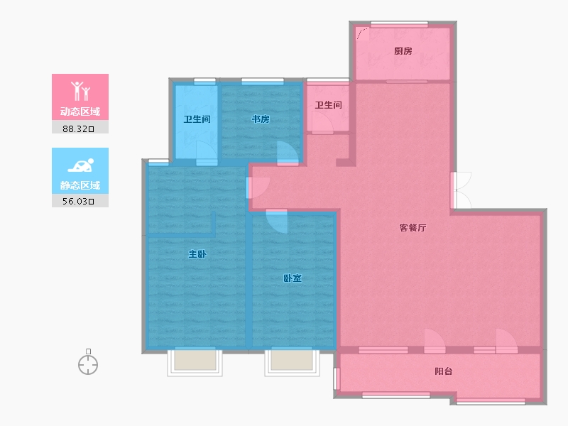 山东省-烟台市-中国铁建国际城-130.00-户型库-动静分区