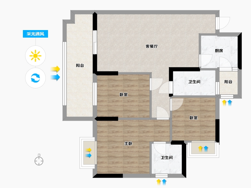 贵州省-黔东南苗族侗族自治州-凯里未来城城市之门西区-98.00-户型库-采光通风