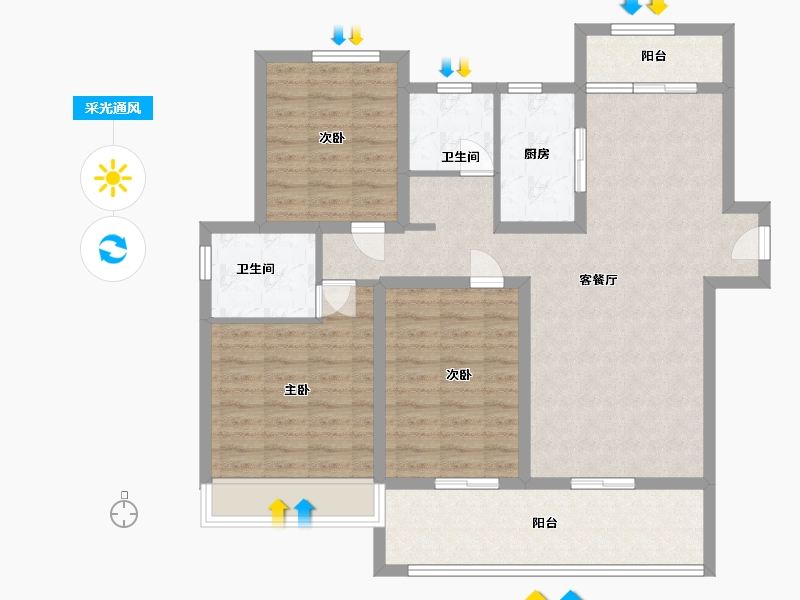 河南省-南阳市-状元府-102.00-户型库-采光通风