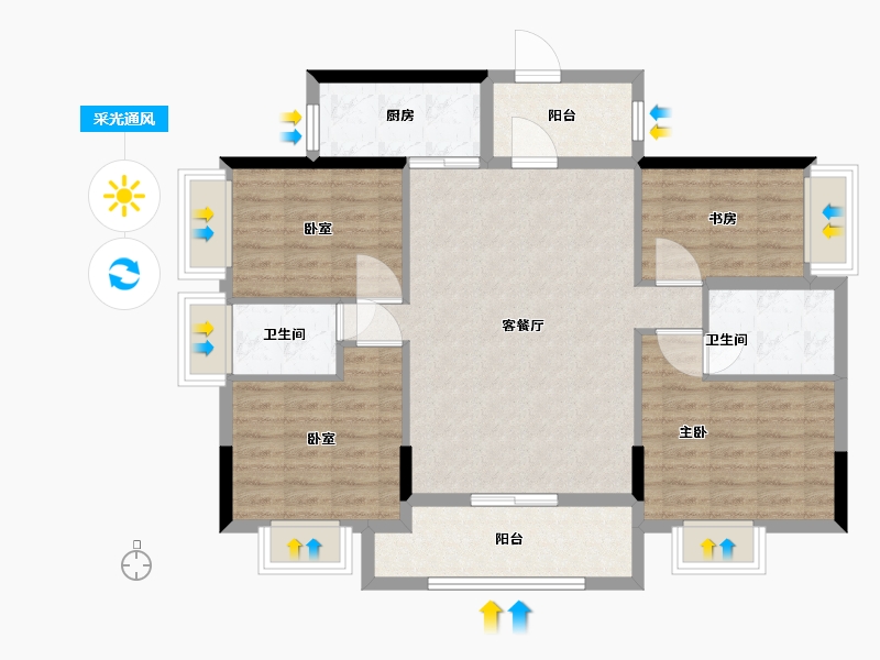 广东省-肇庆市-鸿景誉园-97.00-户型库-采光通风