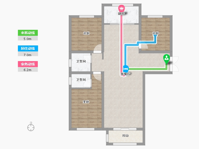 河北省-邯郸市-魏都花园-102.00-户型库-动静线