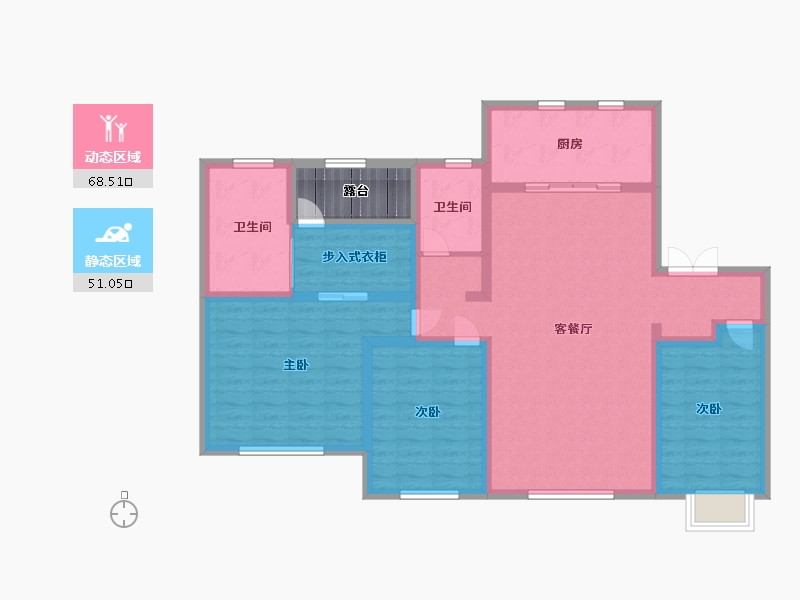 新疆维吾尔自治区-乌鲁木齐市-西府小院-111.00-户型库-动静分区