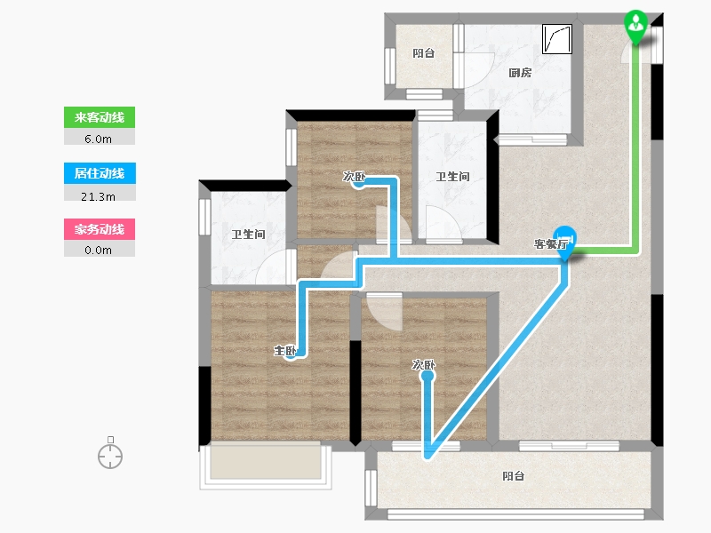 四川省-成都市-新城林屿溪-84.60-户型库-动静线