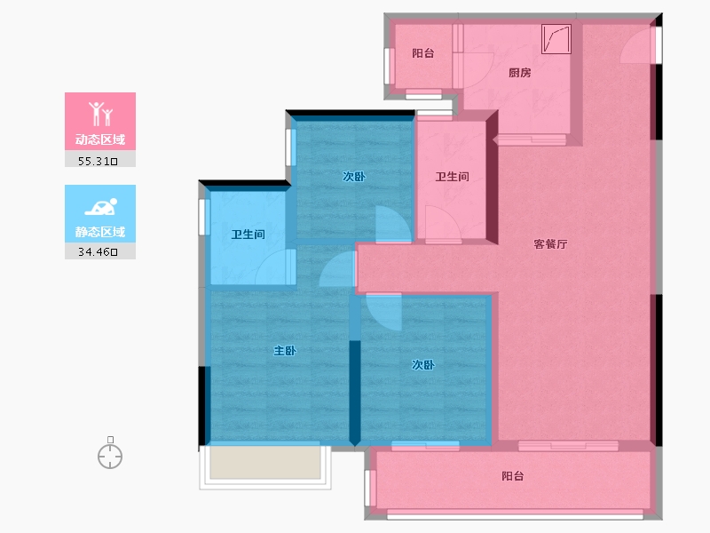 四川省-成都市-新城林屿溪-84.60-户型库-动静分区