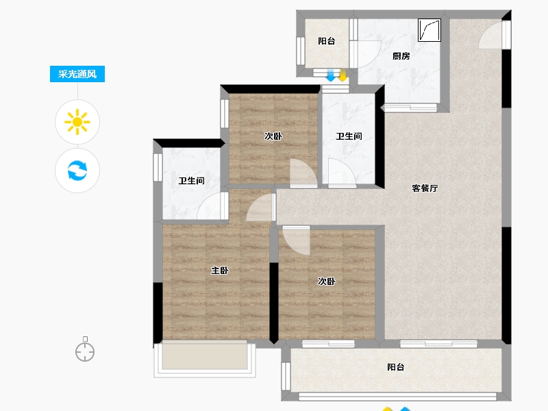 四川省-成都市-新城林屿溪-84.60-户型库-采光通风