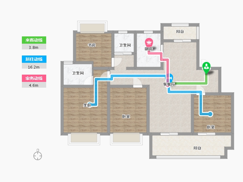 安徽省-滁州市-书香门第-116.00-户型库-动静线