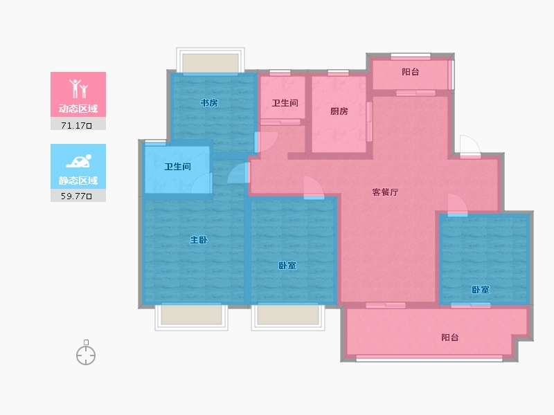 安徽省-滁州市-书香门第-116.00-户型库-动静分区