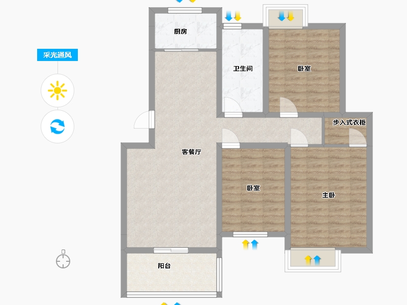 山东省-临沂市-贵和花园-106.00-户型库-采光通风