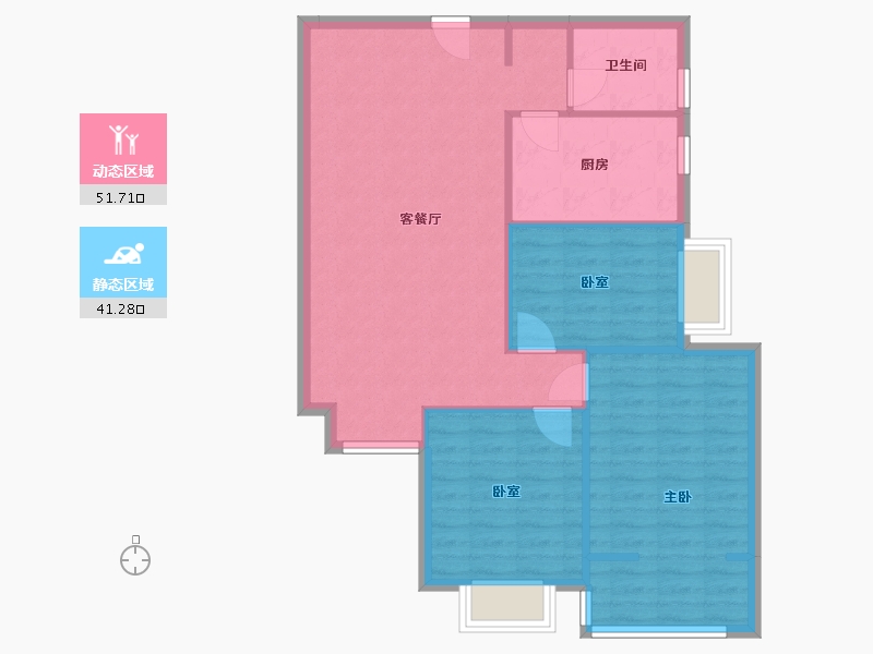 陕西省-汉中市-广厦明珠北苑-90.00-户型库-动静分区